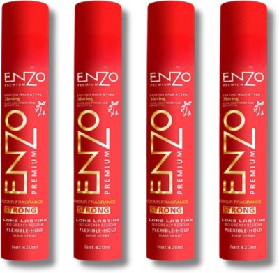 PRASADHKAM Long Lasting Premium Ultra Shine Finish Hair Spray(Pack Of 4) Hair Spray(420 ml)