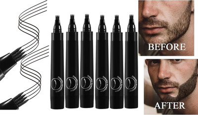 YAWI Four Tip Black Beard Pencil Filler for Men 6 pc Beard Cream(21 g)