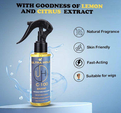 Ultra Hold Pro Fast Acting C-100 Wig Glue Remover – Skin Friendly Hair Patch Solvent Hair Spray(118 ml)