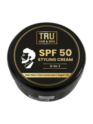 TRU HAIR & SKIN SPF 50 Hair Styling Wax for Men | Non-Sticky Cream | Reliable 8 Hour Hold Hair Wax(50 g)