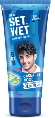 SET WET Styling Hair Gel for Men - Casually Cool for Medium Hold & High Shine,No Alcohol Hair Gel(50 g)