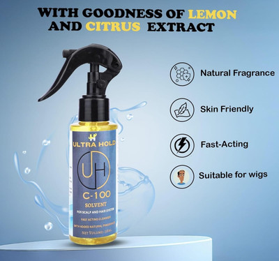 TRESS C100 Solvent Adhesive/Glue Remover For Hair Patch & Wigs, Fast & effective Spray Hair Gel(118 ml)