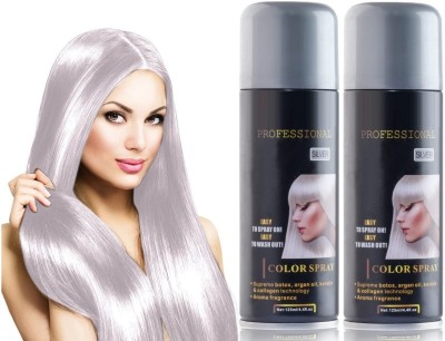 MYEONG Temporary One Time Use Hair Color Silver Spray , Silver