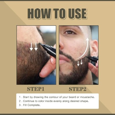 HUZURLU Hair Styling Tool Male Beard And Mustache Repair Shape Only Beard Pen Hair Cream Beard Gel(1 ml)