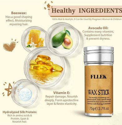 FLLEK Hair Wax Stick for Effortless Hair Styling and Taming Flyaways For Women Hair Wax(75 g)