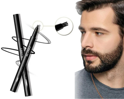manasona Long Lasting Beard pencil filler,Sweat Proof Beard Eyebrow Pencil Repair Beard(Black)