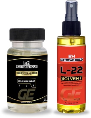 Growth L22 Fast Glue remover solvent (118ML) & Extreme Hold Waterproof Longlasting Glue Hair Gel(100 ml)