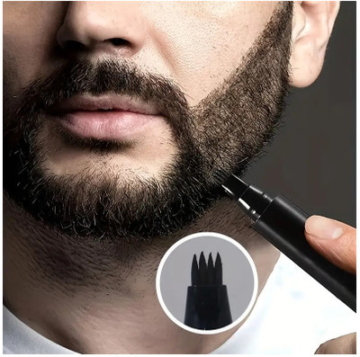 YAWI Waterproof Black Beard Pencil Filler for Men Dual Tip 4 in 1 Beard Cream(2.5 g)