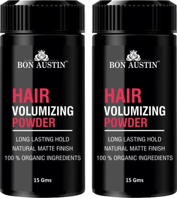 Bon Austin Hair Volumizing Powder Matte Finish 24hrs Hold Hair Pack of 2 of 15Gm (30 Gms) Hair Powder(30 g)