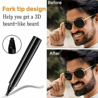 manasona Beard Pencil Filler For Men, Beard Filling Pen Kit Beard Pen For Patchy Areas Beard Cream(2.5 g)