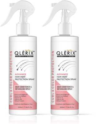 QLERIX PROFFESIONAL ADVANCE HAIR HEAT PROTECTION SPRAY Extra Protection From Pollution &U.V Rays Curl & Color Protection|Rosemary & AloeVera Extract| Strengthens Hair Totally Free From Harmful Chemical Hair Spray(400 ml)