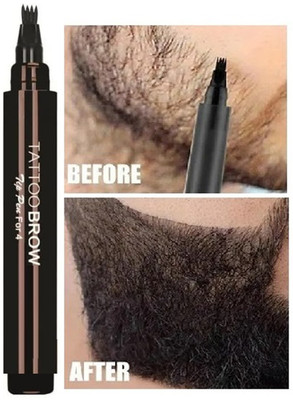 MYEONG 4 Tip Beard Filler Pen For Men Easy to Apply, Beard Filler Beard & Mustache Hair Beard Cream(2.5 g)