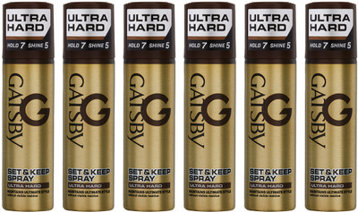 GATSBY Japan Set & Keep Spray - Ultra Hard,(Set of 6) Hair Spray(66 ml)