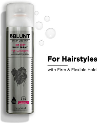 BBlunt Hot Shot Hold Spray for Instant & Firm Hold - 300 ml Hair Spray(300 ml)