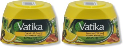 VATIKA Dandruff Guard Styling Hair Cream with lemon, tree tree and almond 140ml Hair Mask(280 ml)