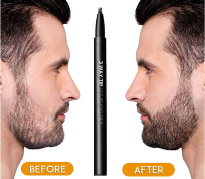 MYEONG Beard Pen Filler Water Proof, Long Lasting Balck Color Pen Beard Cream(1 g)