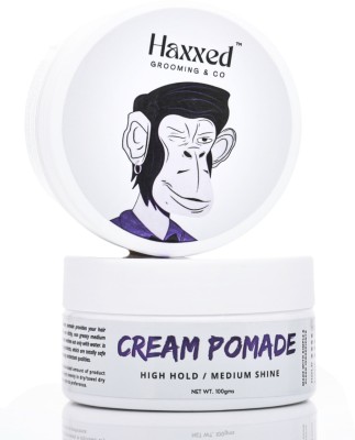 haxxed strong hold Cream Pomade wax | Strong hold medium shine | Shine wet look Hair Wax(100 g)