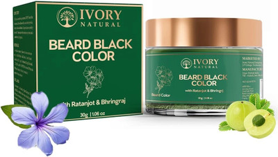 Ivory Natural Black Beard Color (30g) - Instant Natural Hair Color | Ammonia-Free Color Powder Hair Powder(30 g)