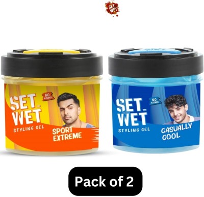 SET WET Sport Extreme + Chilled Out Take Your Style to the Next Level Trending Hair Gel(500 g)