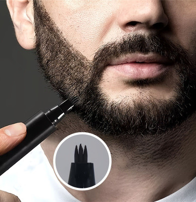 GABBU Water Proof Micro-Fork Tip Beard Pen Pencil Mustache Kit for Men Beard Beard Cream(1 g)