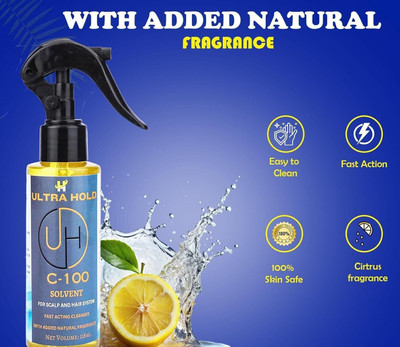 TRESS C100 Solvent Adhesive/Glue Remover For Hair Patch & Wigs - Fast-Cleanser; 118ml Hair Gel(118 ml)