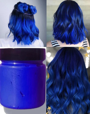 Jiwoo Best Instant Hairstyle Temporary Hair Color Blue Wax for Men and Women Hair Wax Hair Wax(100 g)