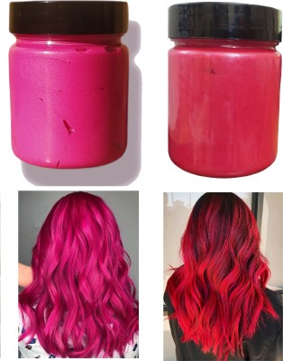GFSU - GO FOR SOMETHING UNIQUE Combo Pink & Red Hair Color Wax Hair Wax(200 ml)