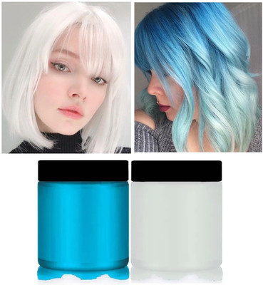 GFSU - GO FOR SOMETHING UNIQUE Sky Blue & White Wax for Women & Men Hair Color Wax Hair Wax(200 g)