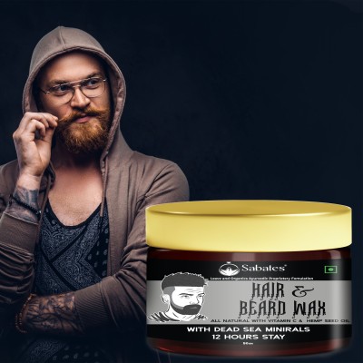 Sabates Mustache & Beard Wax 50 gm / Hair Balm for Beard & Mustache Styling Gel For men Beard Cream(50 g)
