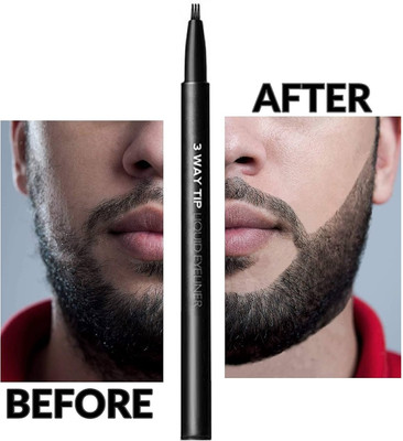 MYEONG 3 Tip Beard Pen Filler For Men Barber Styling Pen Beard Cream(2.5 g)