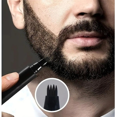 YAWI Black Beard Pencil Dual Tip 4 in 1 Filler Pen for Men Beard Cream(2.5 g)