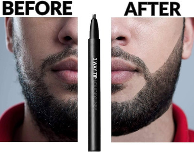 MYEONG 3 Tip Hair Styling Tool Male Mustache And Beard Repair Shape Only Beard Pen Hair Cream(1 g)