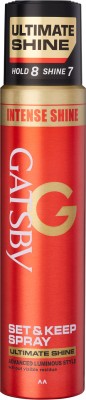 GATSBY Ultimate Shine Hair Spray |Maximum Hold, Luminous Finish, Non-Sticky Formula Hair Spray(250 ml)