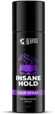 Compare BEARDO Insane Hold Hair Spray | Xxstrastrong Hold | Long Lasting  Style | Non-Sticky Hair Spray (150 ml) Price in India - CompareNow