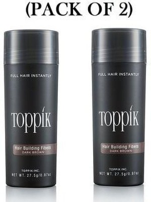 toppik Hair Building Fibers For Regrowth And Instant Styling Dark Brown Color 2 Units Hair Fiber(55 g)