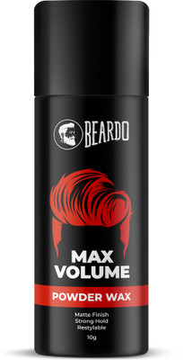BEARDO Max Volume Powder Wax 10 gm|Strong Hold|Hair Styling|Matte Finish|Restylable Hair Wax(10 g)