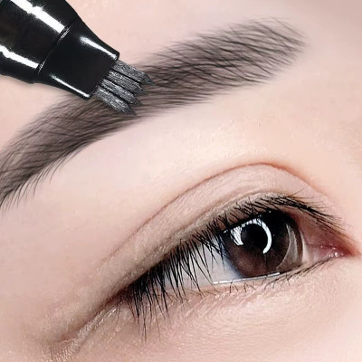 manasona Black 3D Waterproof Microblading Eyebrow Pen, 4 Tip Tip Tattoo Pencil 2.5 g(BLACK)