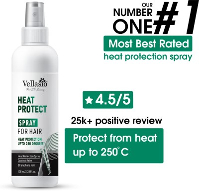 vellasio heat protection hair spray with argan oil and grapes seed oil paraben and sulfate free (professional hair spray) Hair Spray(100 ml)