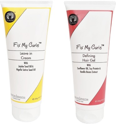 Fix My Curls Protein Curl Cream & Gel|For Curly,Wavy,Frizzy Hair | Silicone Free| 250gm Each Hair Lotion(500 g)