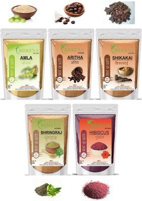 Rideena Amla Reetha Shiakakai Bhringraj Hibiscus(100x5=500) hair pack(500 g)