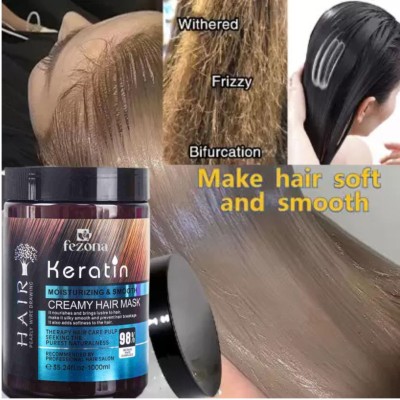 FEZONA Keratin Hair Treatment Cream Deep Repair Hair Cream Keratin Hair MASK SPA(1000 ml)