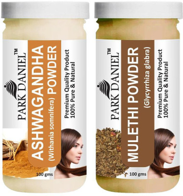 PARK DANIEL Natural Ashwagandha Powder & Mulethi Powder Combo Pack of 2 Jars of 100 gms(200 gms)(200 g)