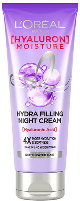 L'Oréal Paris Hyaluron Moisture 72H Hydra Filling Night Hair Cream | For Dry & Dehydrated Hair(180 ml)