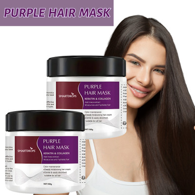 smartdrops Purple Keratin Hair Mask | Smooth Care Cream | Moisture Care Formula(200 g)