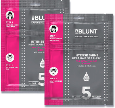 BBlunt Intense Shine Heat Hair Spa Mask-Rice & Silk Protein|Salon-Like Hair Spa at Home(140 g)