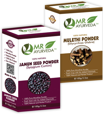 MR Ayurveda Jamun Seed Powder and Mulethi Powder - Combo Pack(200 g)