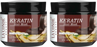 La'Conde Keratin Hair Mask For Intense Damaged Hair Repair Pack of 2 of 1000 Grams(2000 ml)