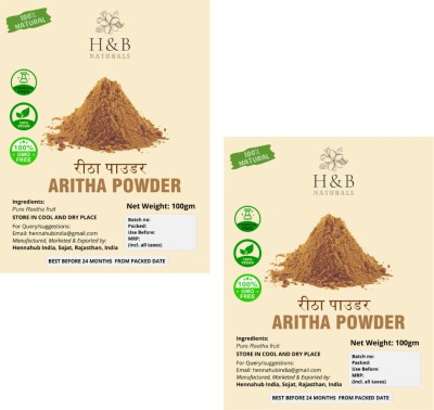 H&B NATURALS Natural Aritha/Reetha/Soapnuts (Sapindus Mukorossi) Powder for hair care 200gm(200 g)