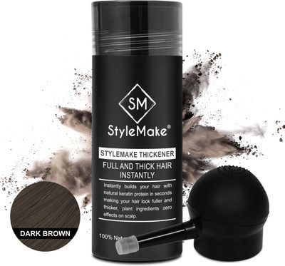 stylemake Thickener & Applicator Hair Building Fiber Hair Building Fibers - Dark Brown(28 g)
