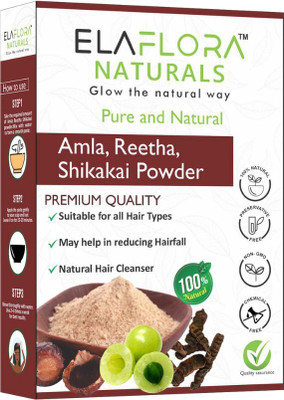 ELAFLORA Amla, Reetha, Shikakai Powder for Hair Care & Hair Growth(100 g)